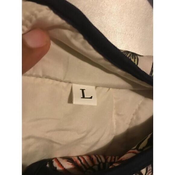 Blue Quilted Jacket Patchwork Winter Floral Grannycore Cottagecore Coat L - Picture 13 of 16